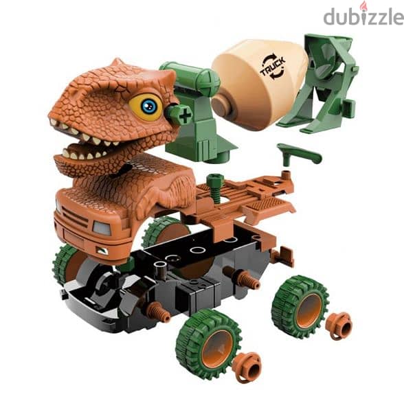 Dinosaur Truck With Cement Mixer DIY Puzzle Assorted 2