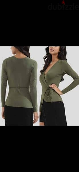 lady top wrap green bas s to xxL 1=7$ or 3= 15$