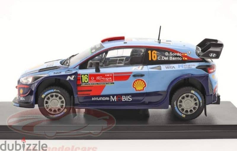 Hyundai I20 WRC Rallye Portugal (2018) diecast car model 1:24. 2