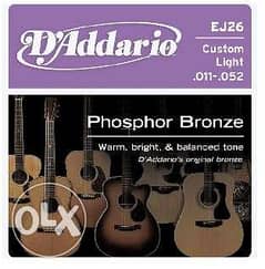 D'addario Phosphore Bronze Light String Set Acoustic Guitar Strings 0