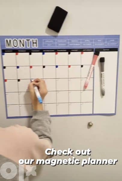 Magentic Calendar with markers and eraser 7