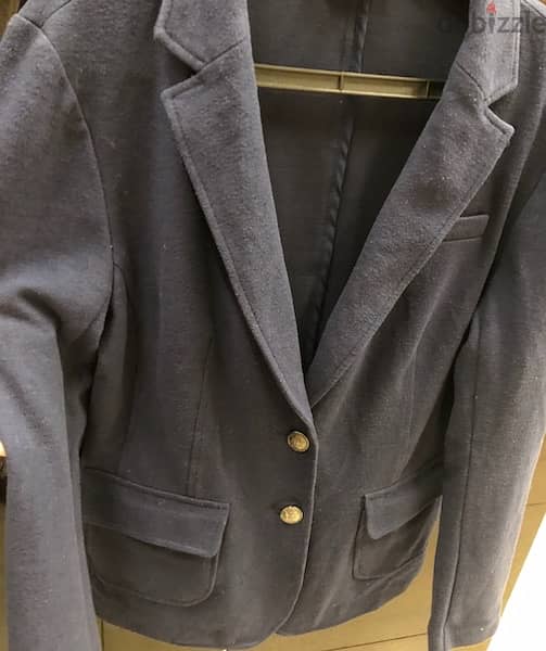 women clothing, jacket, blazer, navy color, size small medium 2
