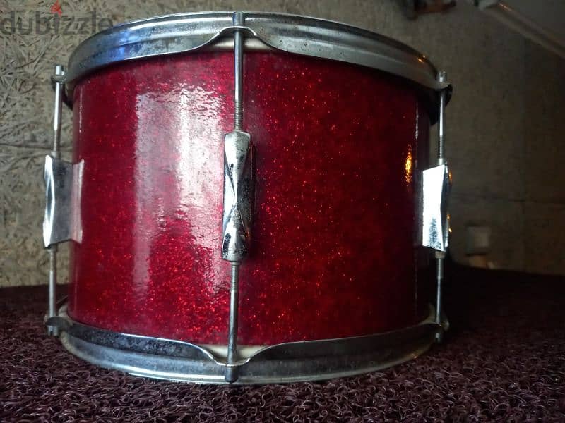 Vintage Premier 60's Olympic Red sparkle 13" tomtom made in England 1