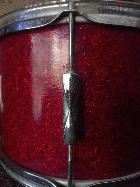 Vintage Premier 60's Olympic Red sparkle 13" tomtom made in England 7