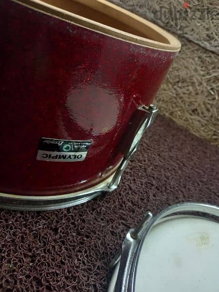 Vintage Premier 60's Olympic Red sparkle 13" tomtom made in England 8