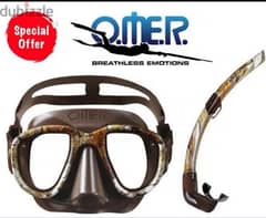 Omer camo mask and snorkle for diving spearfishing ناضور للغطس