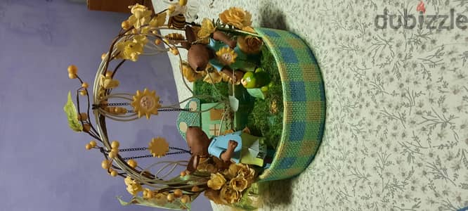 Green decorated basket