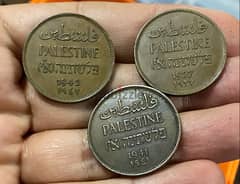 ٣ عملات فلسطيني ٢ مل اصدار سنة ١٩٢٧ و ١٩٤١ و ١٩٤٢