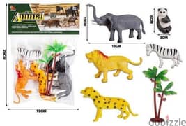 Jungle Animal Toys Set of 5 With Tree