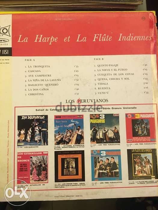 Vinyl lp - los Peruvianos La Harpe et La Flûte Indiennes 1