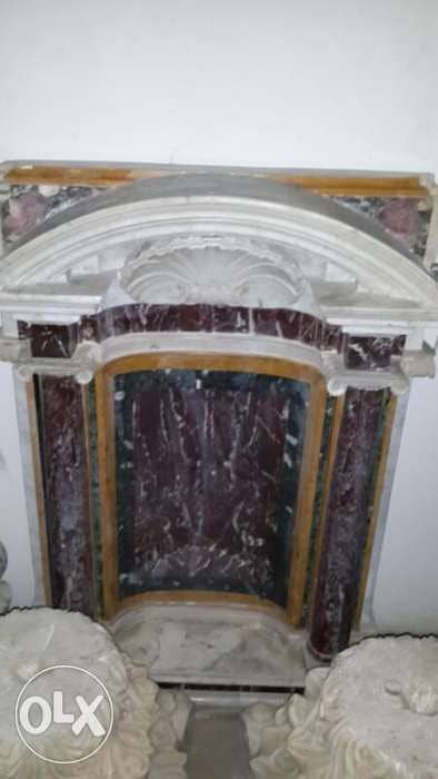 Rare 19th century Italian polychrome marble wall fountain Antique 3