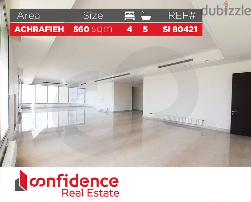 560 SQM luxury  apartment for sale in Achrafieh! REF#SI80421 0