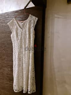 off white guipure dress