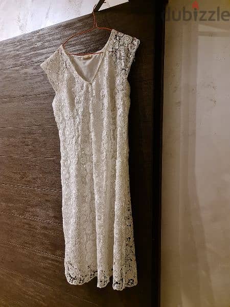 off white guipure dress 1