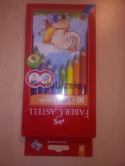 Faber castell 10 jumbo coloring pencils + sharpener new