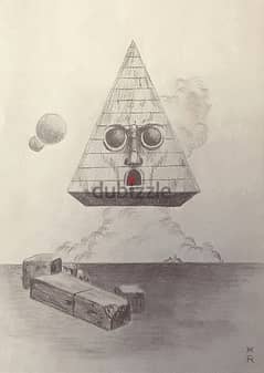 Pyramid drawing graphite on paper
