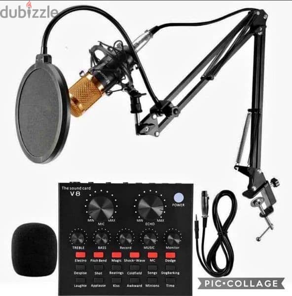 live sound card v8 with condenser mic for live record 3