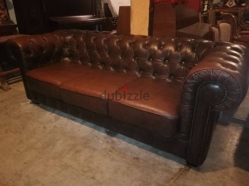 sofa chesterfield genuine leather original england 2