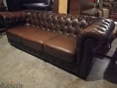 sofa chesterfield genuine leather original england