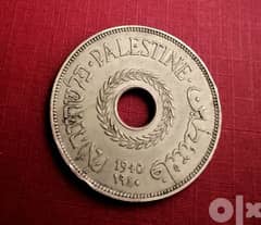 20 Mils 1940 key date عملة فلسطين