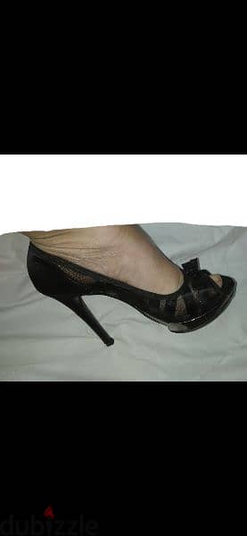 shoes black chiffon with ribbon Jean Pierre used once size 39 1