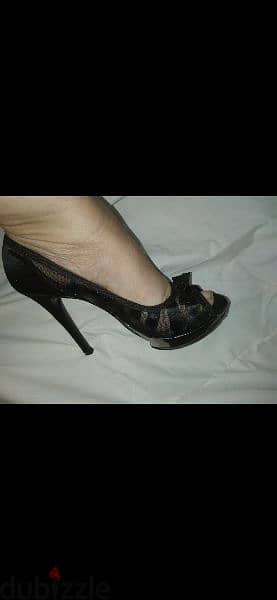 shoes black chiffon with ribbon Jean Pierre used once size 39 2