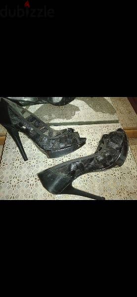 shoes black chiffon with ribbon Jean Pierre used once size 39 4