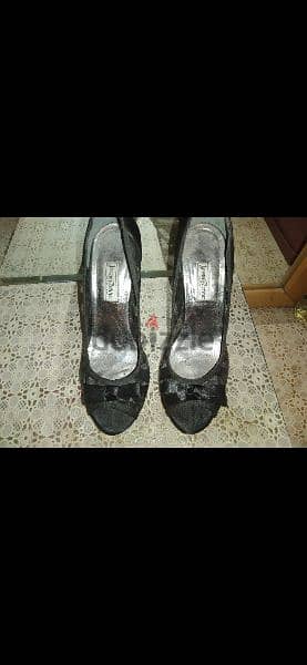 shoes black chiffon with ribbon Jean Pierre used once size 39 7