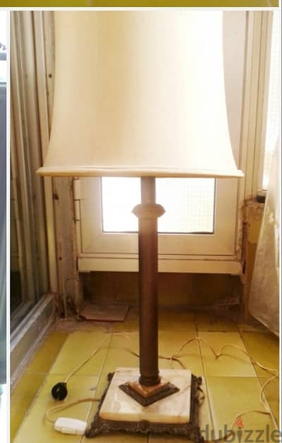 Antique Bronze & Marble  Lamp