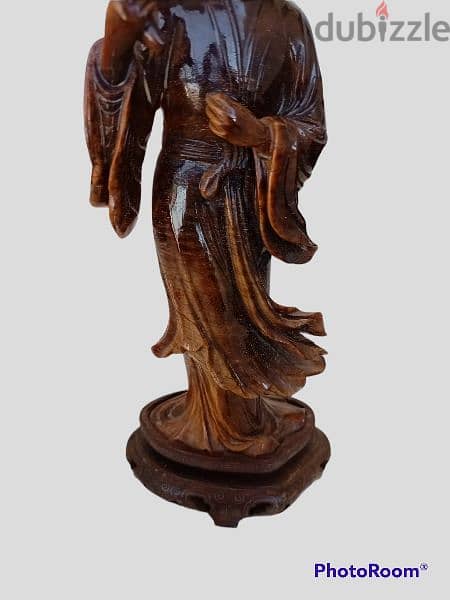 19th. century Chinese Tiger Eye stone statue hand carved 4