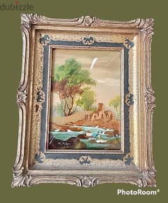 19th. century French miniature painting on red copper 0