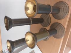 4 Copper candle holders