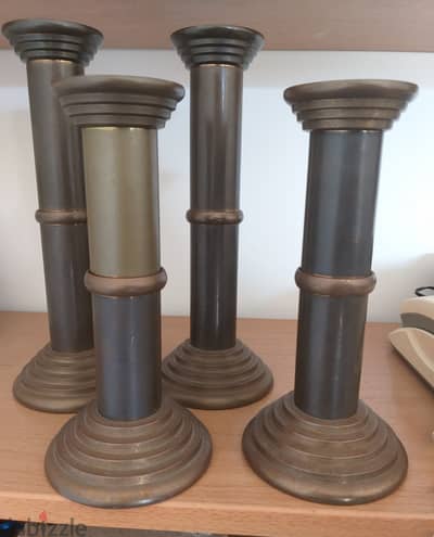 4 Copper candle holders