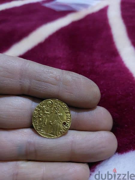 Jesus Christ Gold coin Ducat Venice Italy 3.3 gr year around 1290 AD 0