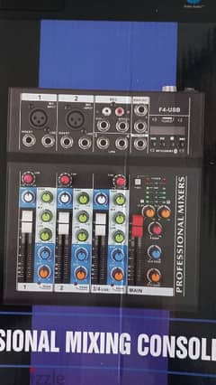 mixer leem 4 channel,usb & bluetouth,new in box