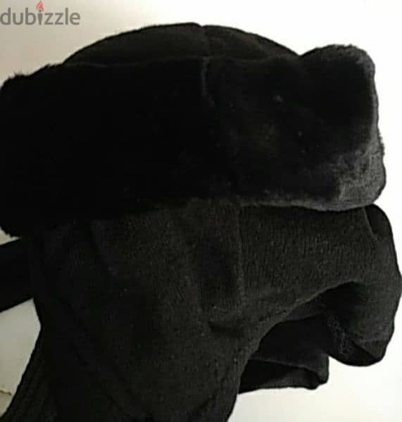 Black fur hat with stiff side tabs - Not Negotiable 1