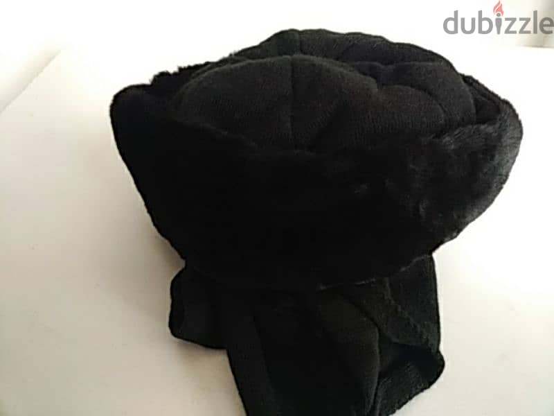 Black fur hat with stiff side tabs - Not Negotiable 3