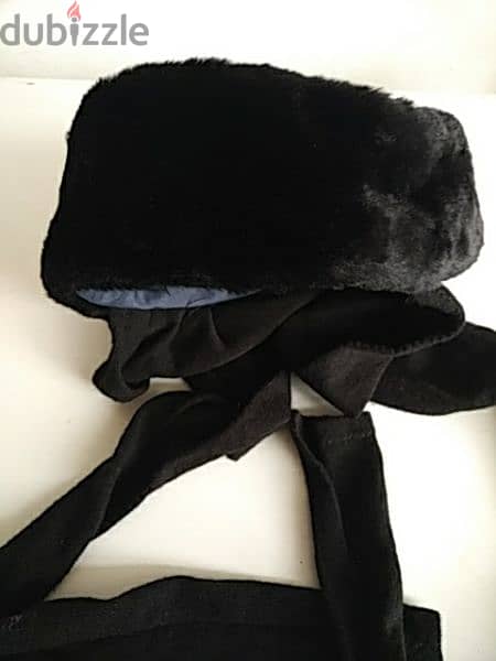 Black fur hat with stiff side tabs - Not Negotiable 5