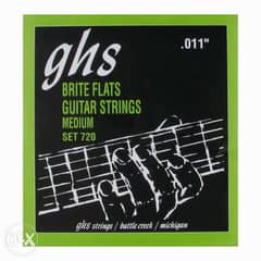 Meduim Electric Guitar Strings From GHS Brite Flats