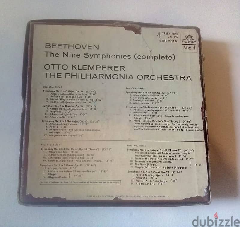 beethoven complete nine simphonies vintage  reel tape 1