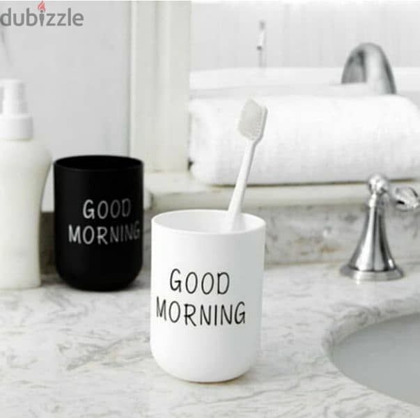 good morning teeth brushes holder cup 0