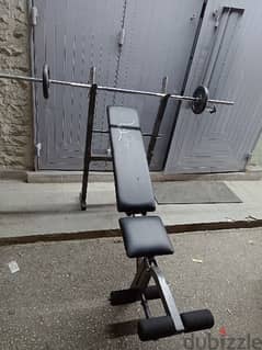 Adjustable bench with rack with bar and weights 03027072 GEO SPORT 0