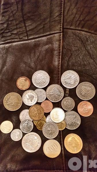 old lebanise mouny collection and euro coins 7