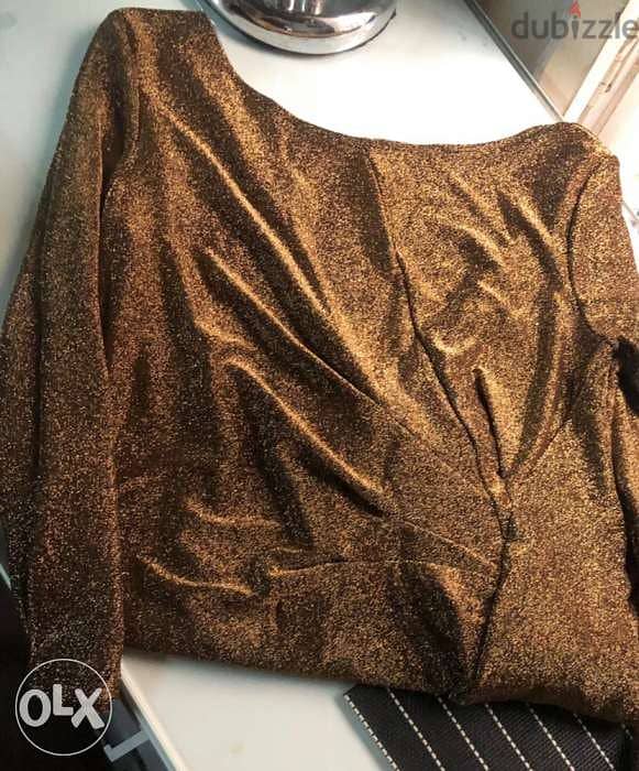 top for women, blouse, Gold texture and elegant blouse, KOTON brand 1