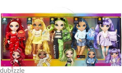 Rainbow High Junior Jr High Exclusive 5 Fashion Doll Set