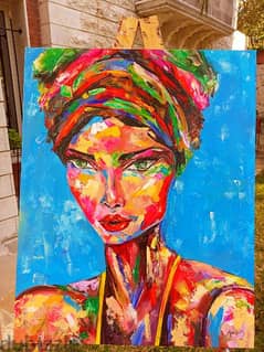 stylish painting African Lady 0