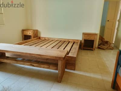 massive pine wood bedroom set غرفة نوم خشب صنوبر روسي