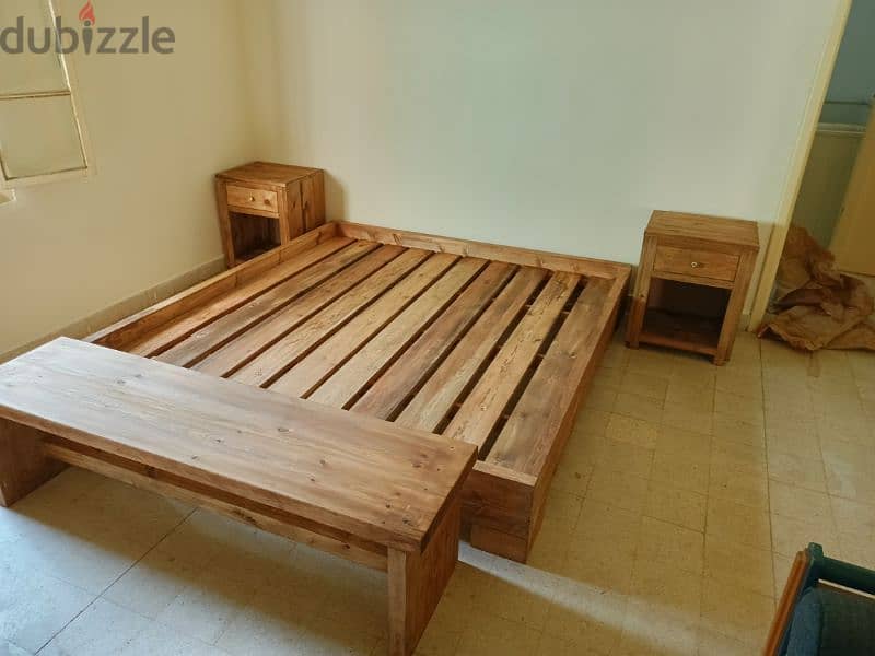 massive pine wood bedroom set غرفة نوم خشب صنوبر روسي 1
