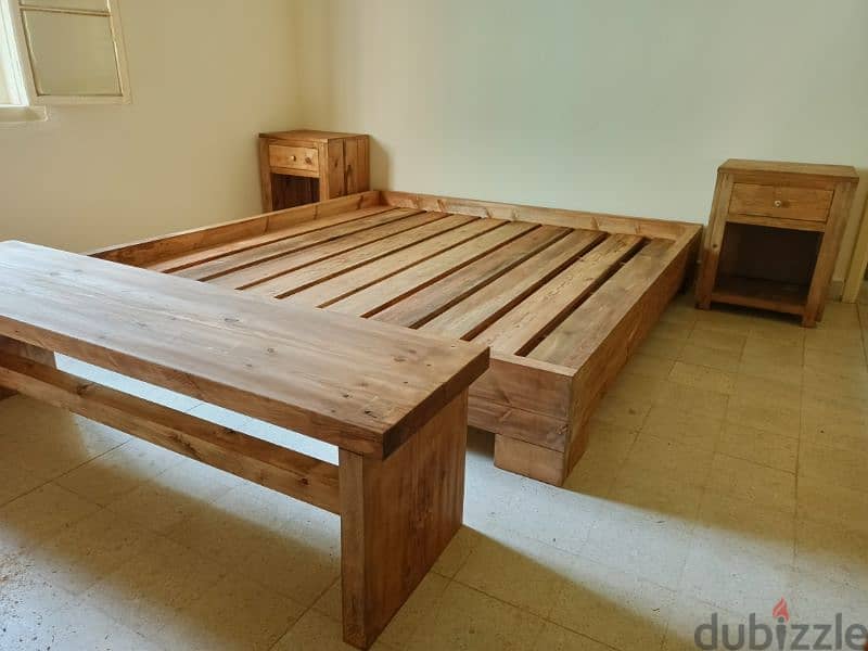 massive pine wood bedroom set غرفة نوم خشب صنوبر روسي 2