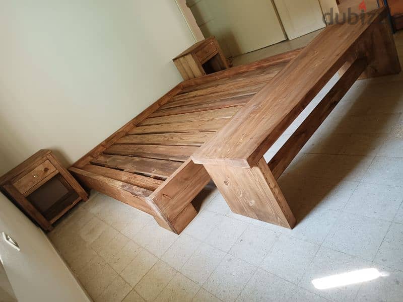 massive pine wood bedroom set غرفة نوم خشب صنوبر روسي 5